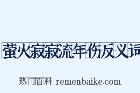 萤火寂寂流年伤反义词是什么意思的图片